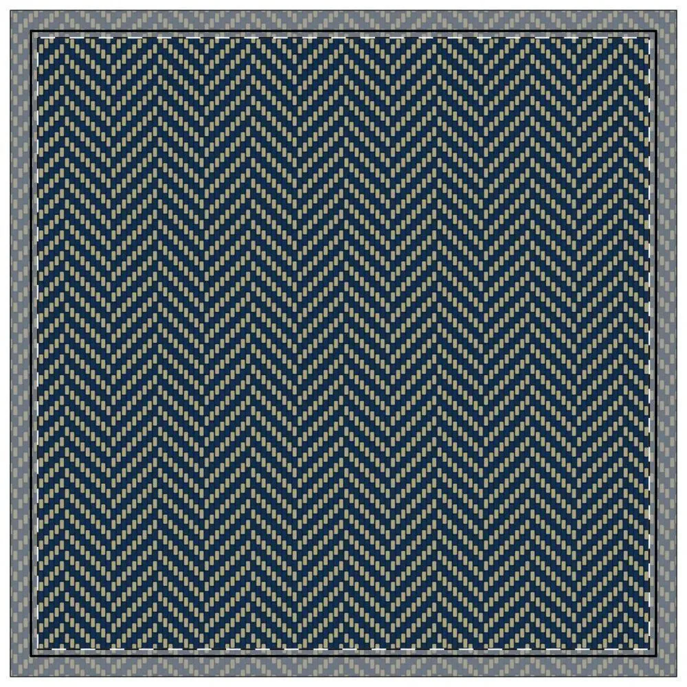 NWT Porter Anna- Navy & Gold  Cotton Napkin 4-set, Herringbone